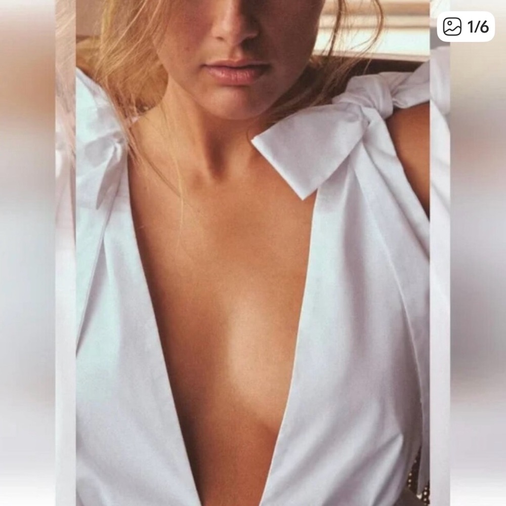 Zara Poplin Top With Bow